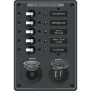 Traditional Metal DC Panel - 5 positions + DC Socket + USB Charger