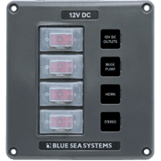 Water-Resistant Circuit Breaker Switch Panel - Gray, 4 Positions