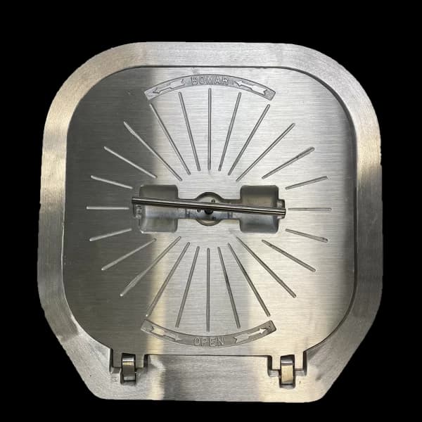 Bomar Commercial Grade Series 27″ X 27″ Square Hinged Cast Aluminum Watertight Hatch - Weld Ring: No | Inside Outside Opening: No