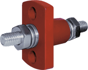 Terminal Feed Through Connector - 5/16"-18 Studs (Red)