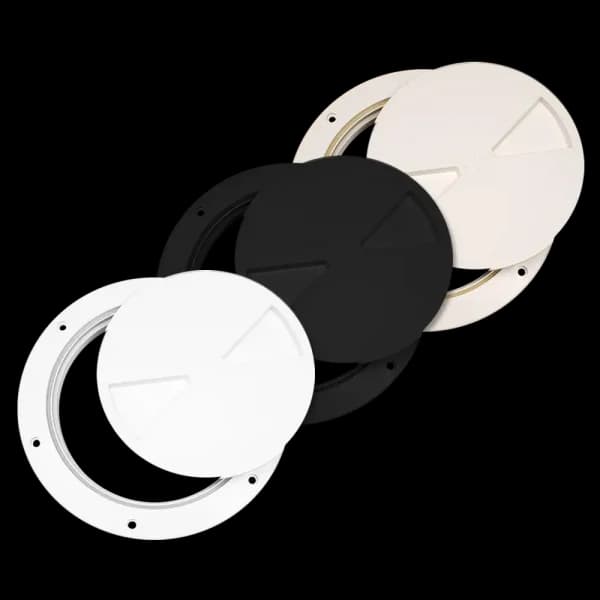 Bomar Gray Series 4″ Dia Round Screw-In Molded Deck Plate - Color: Stark White