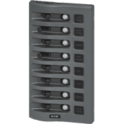 WeatherDeck® 12V DC Waterproof Circuit Breaker Panel - Gray 8 Positions