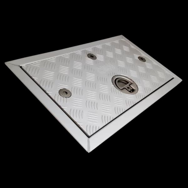 Bomar 4000 Series 30 1/2″ x 24 1/2″ Rectangle Extruded Aluminum Tread Plate Access Hatch